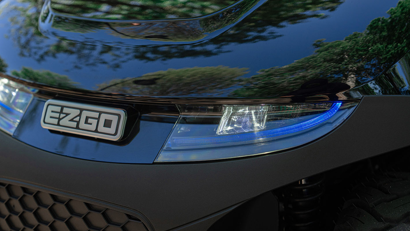 A zoomed in view of an E-Z-GO frontend.
