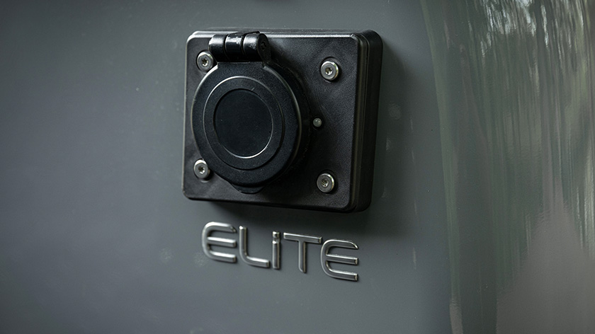 Close up of the ELiTE charging port.