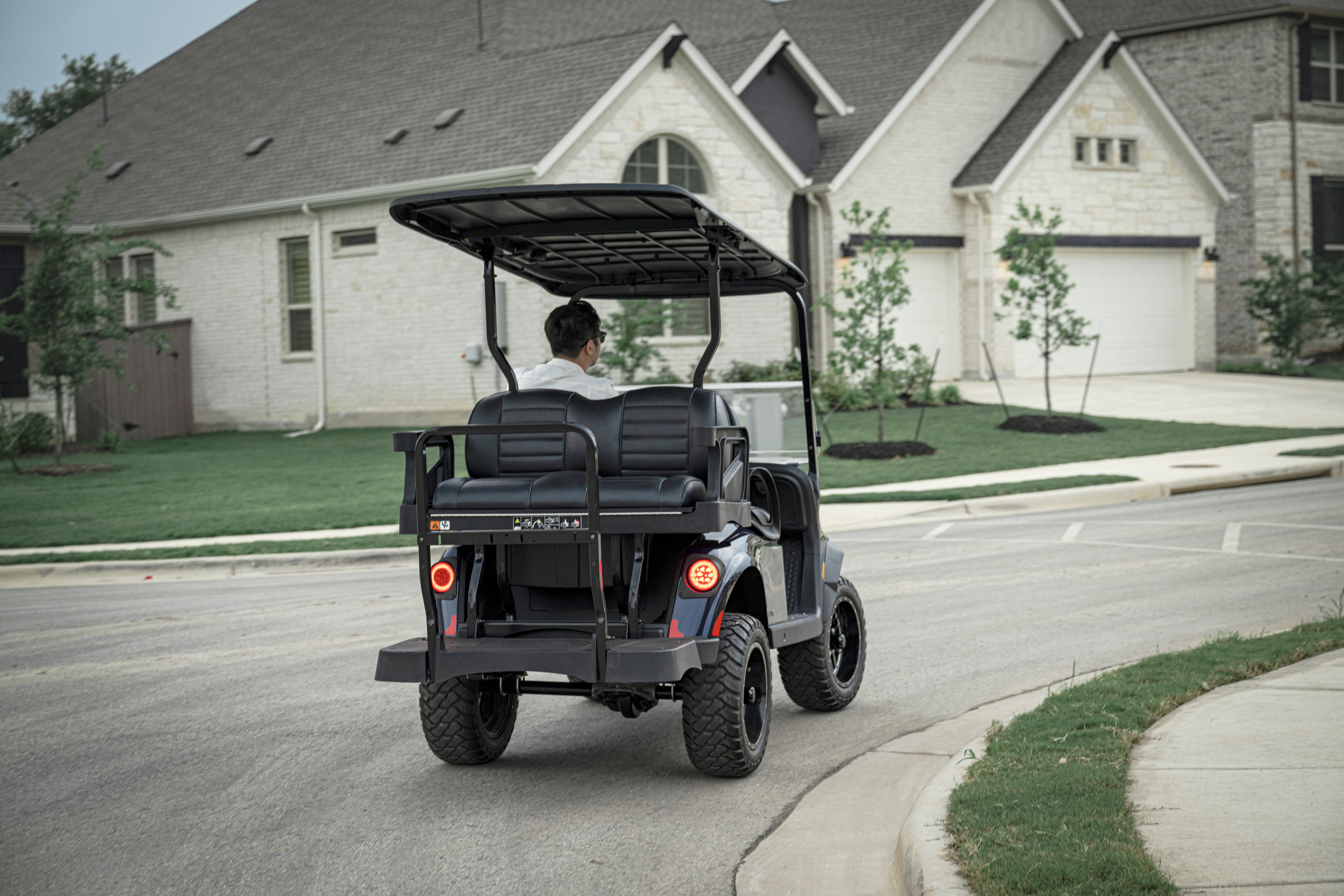 E-Z-GO Freedom RXV Elite showing its high-quality safety standards.