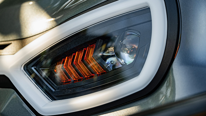 E-Z-GO LED Headlight close up