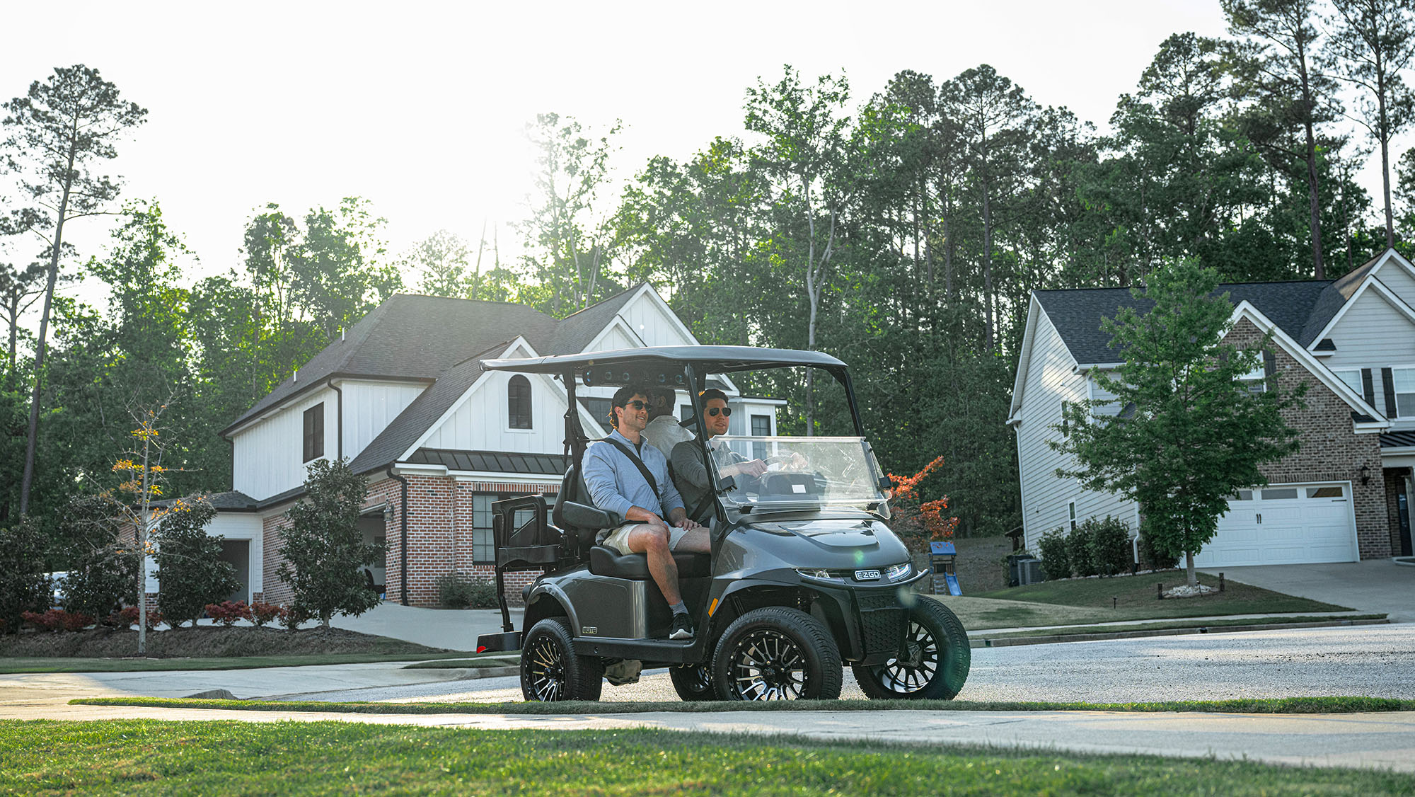 RXV 4 in a neighborhood with 3 friends riding around 