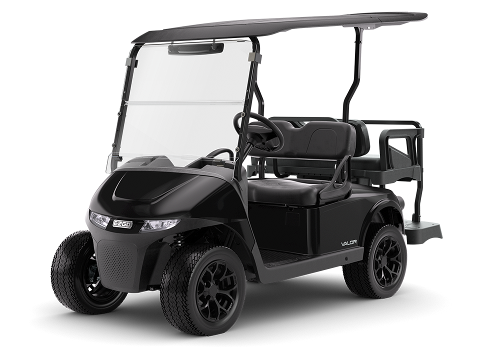 RXV 4 valor, E-Z-GO four-passenger powertrain electric or gas powertrain golf cart