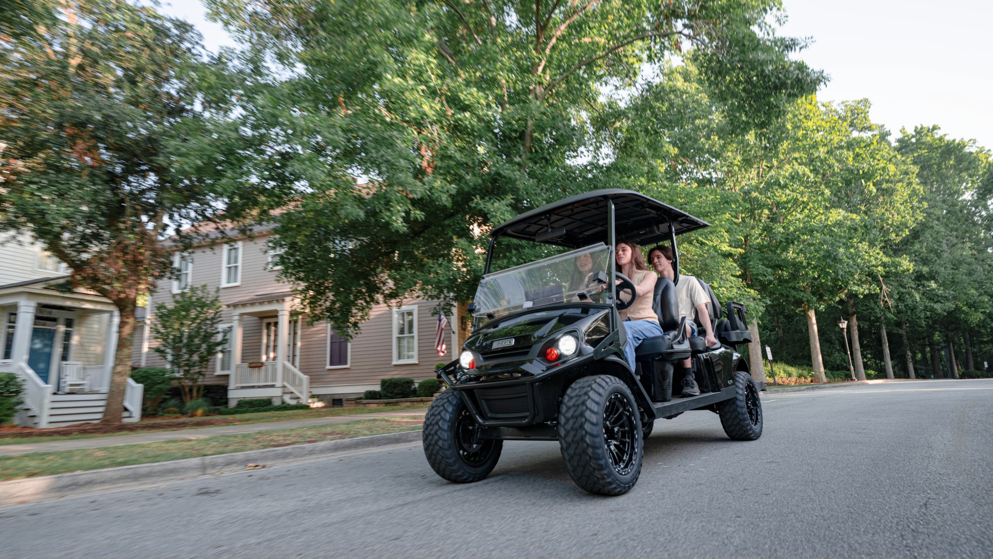 E-Z-GO's six-passenger golf cart, electric or gas cart the E-Z-GO Express 6