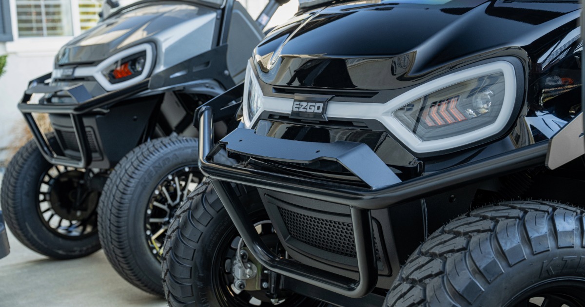E-Z-GO golf carts available in ELiTE Lithium or 13.5-hp gas