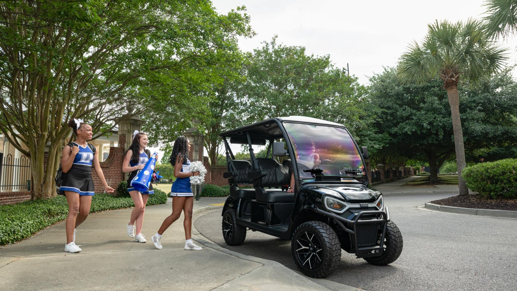 E-Z-GO Liberty 4F electric golf cart with four forward facing seats