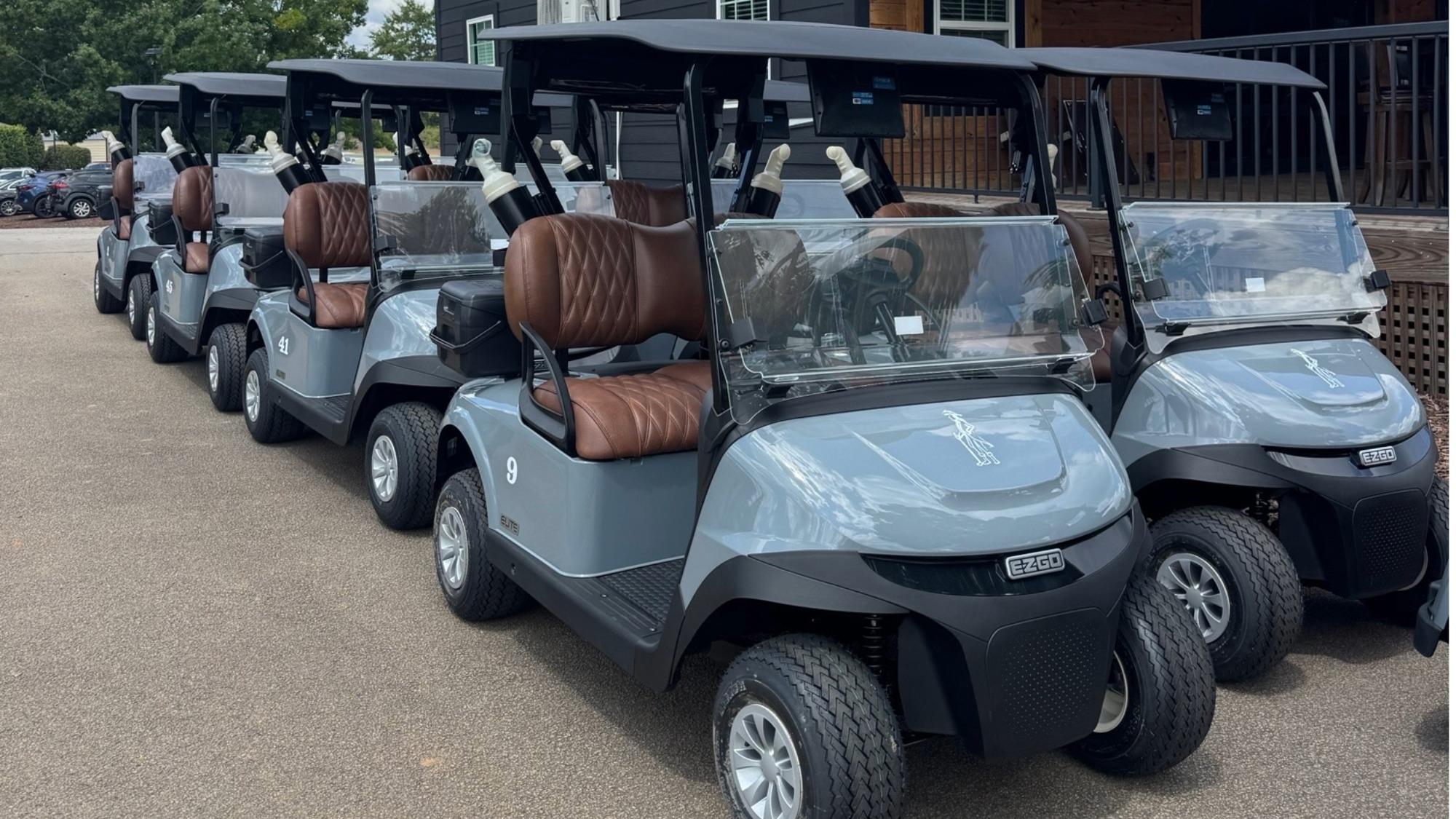 New fleet of 75 E-Z-GO RXV ELiTE golf carts in Evans Georgia