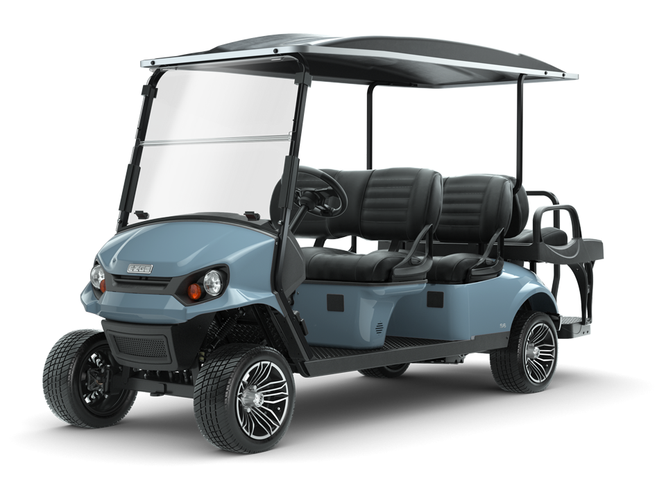 New EZGO Express S6 Ocean Gray Electric or Gas Golf Cart for Sale Near Me