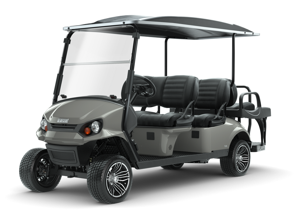 New EZGO Express S6 Slate Electric or Gas Golf Cart with Premium Black Seats for Sale Near Me