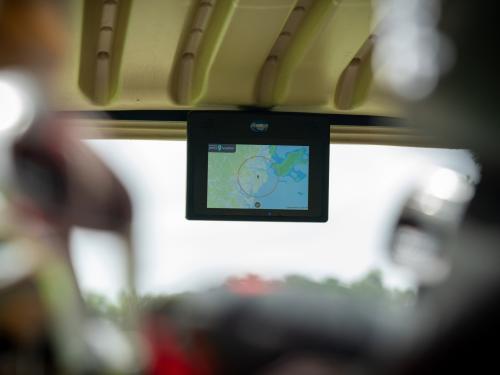 Pace Perry Weather screen on E-Z-GO fleet golf carts