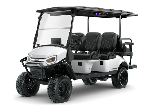 E-Z-GO's six-passenger golf cart, electric or gas cart the E-Z-GO Express 6